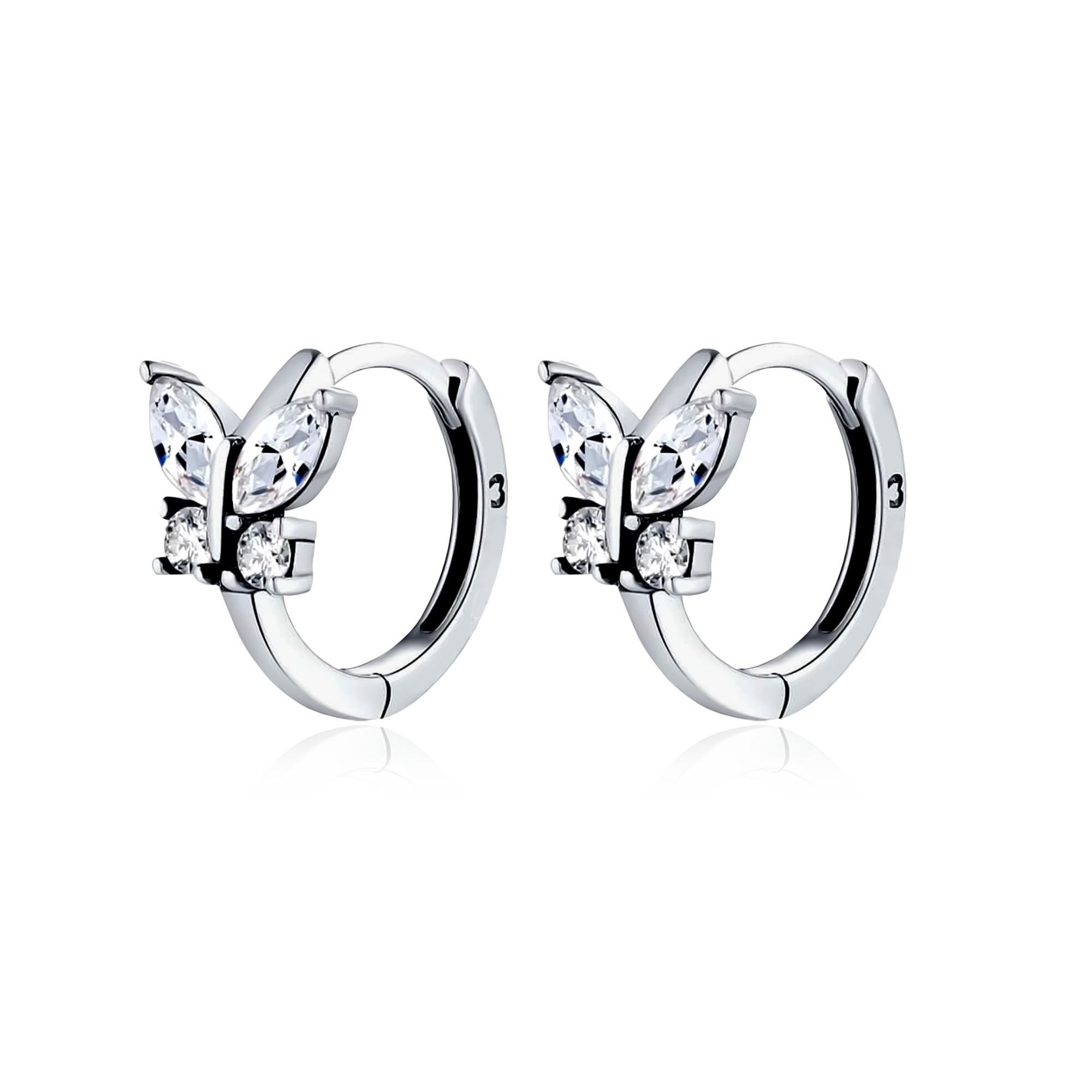 Boucles d’oreilles papillon en cristal