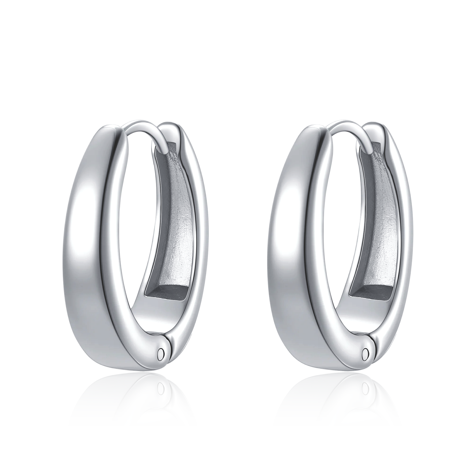 Oval-Shaped Hoop Earrings