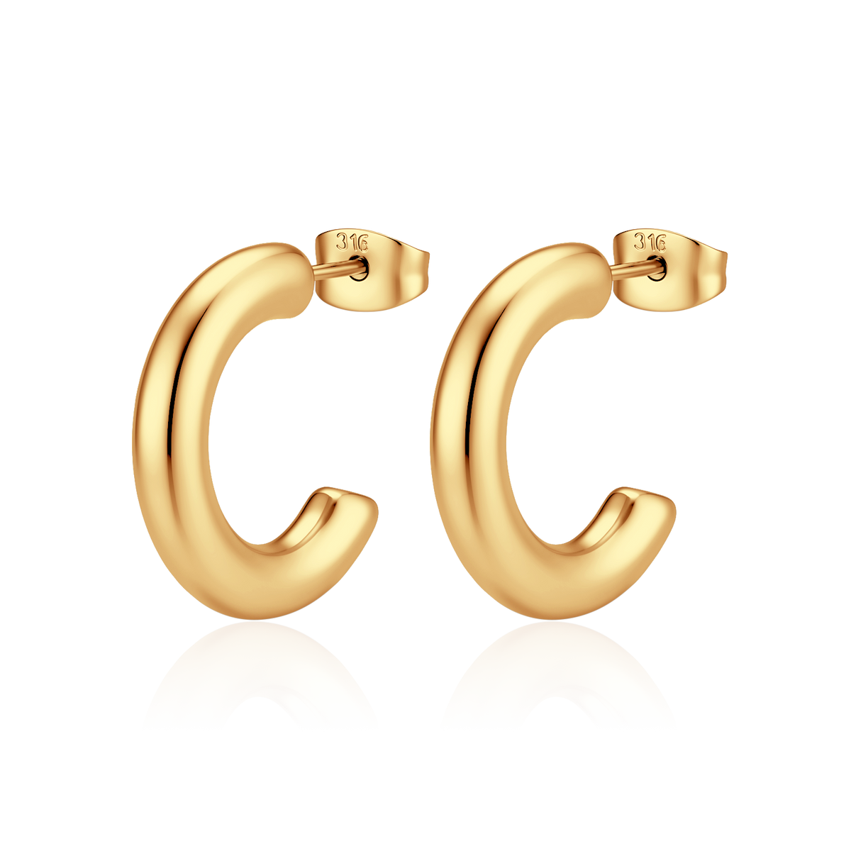 Boucles d’oreilles demi-créoles épaisses