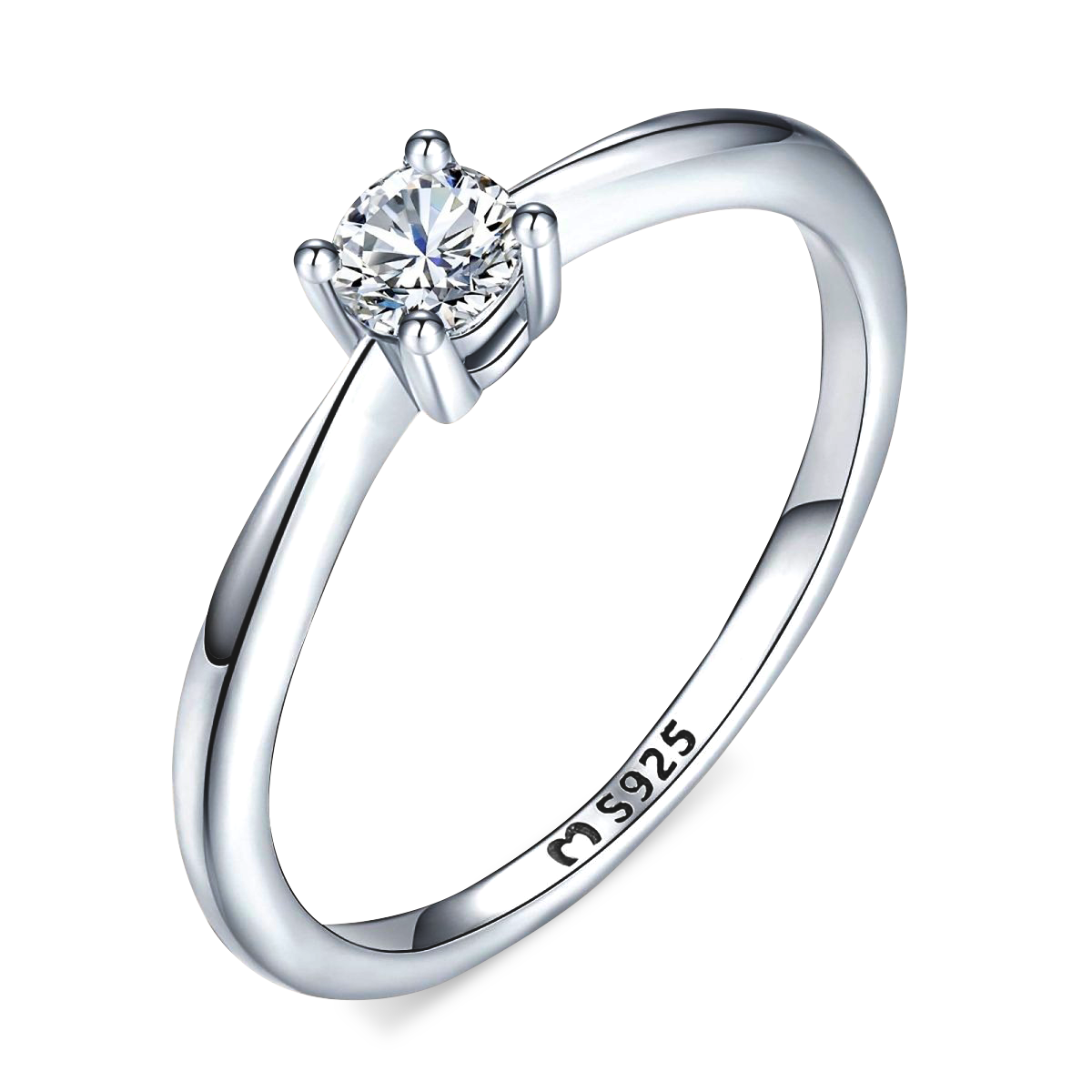 Bague solitaire en zirconium