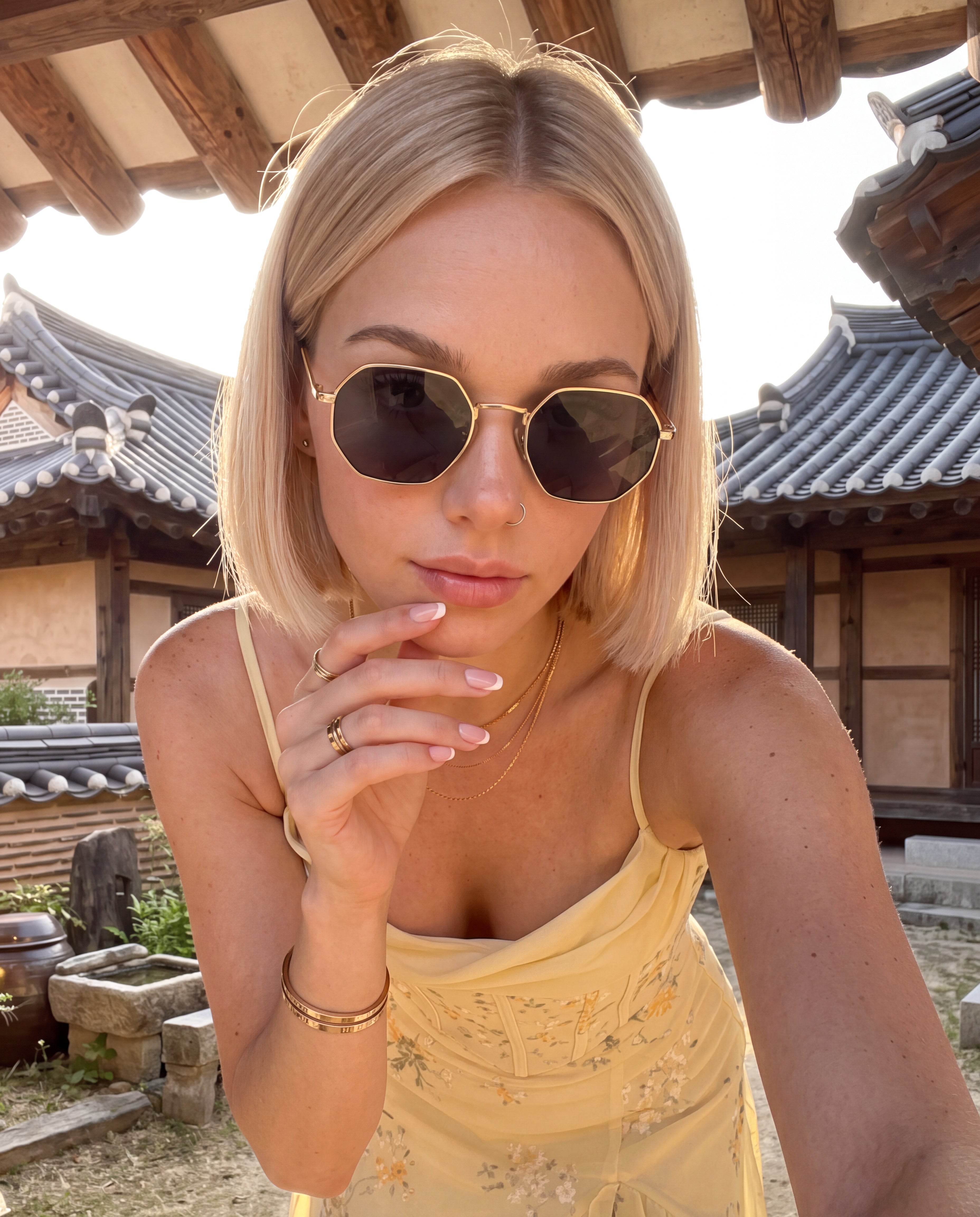 Lunettes de soleil pour femme Silhouette ~ Dorée-Noire