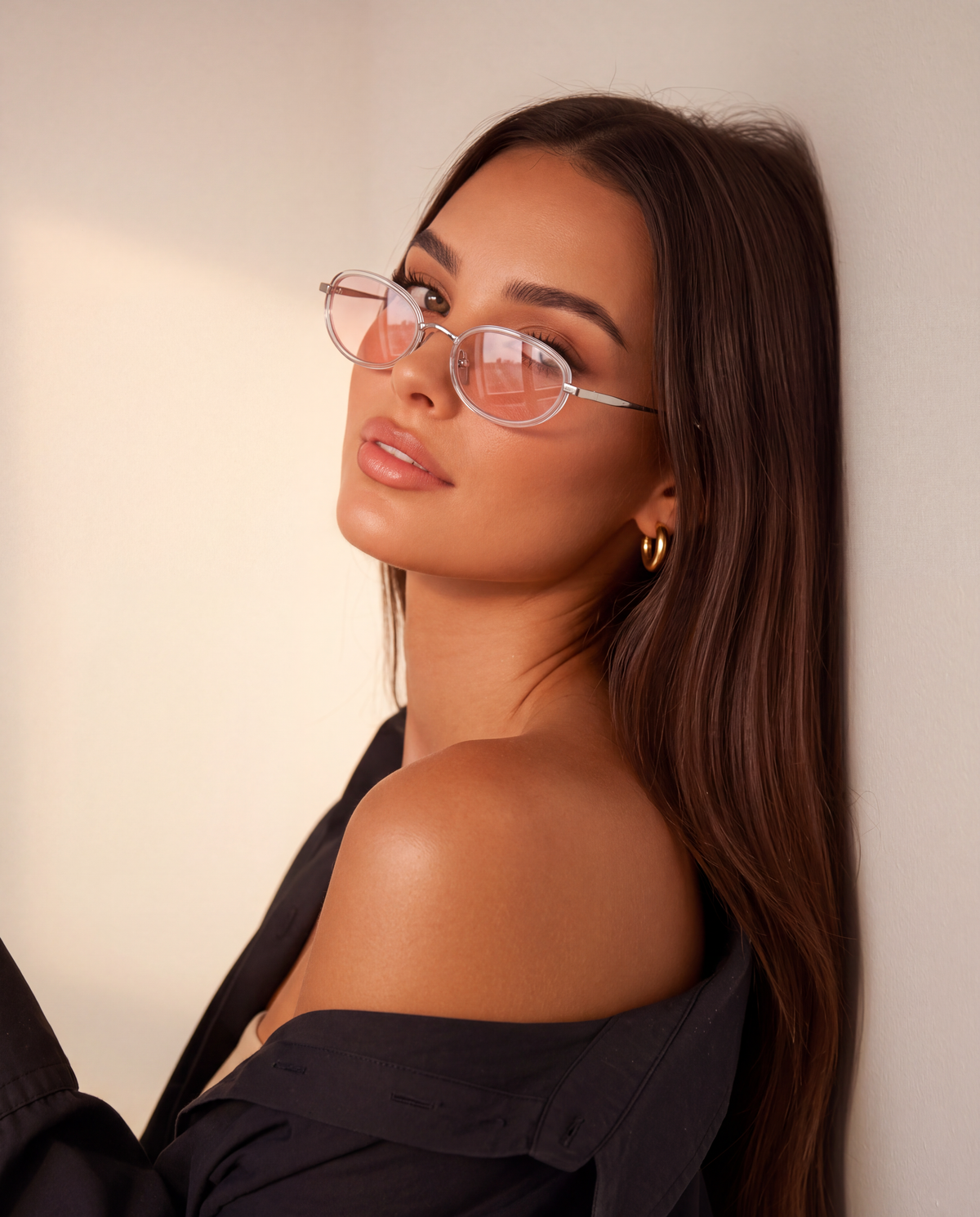 Lunettes de soleil pour femme Contour ~ Argent-Rose