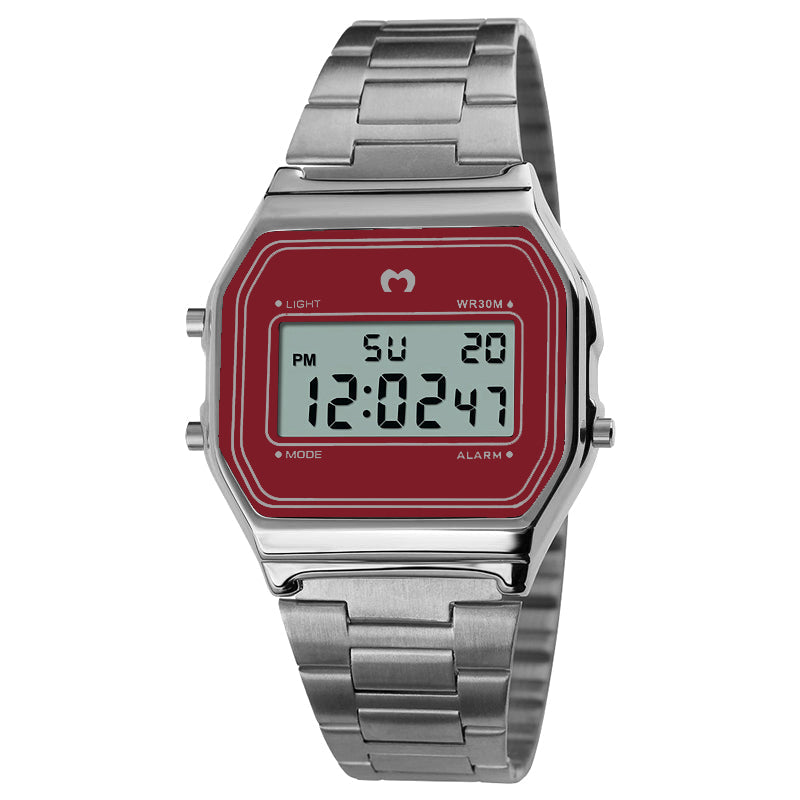 Orologio Digitale Vintage ~ Silver-Red