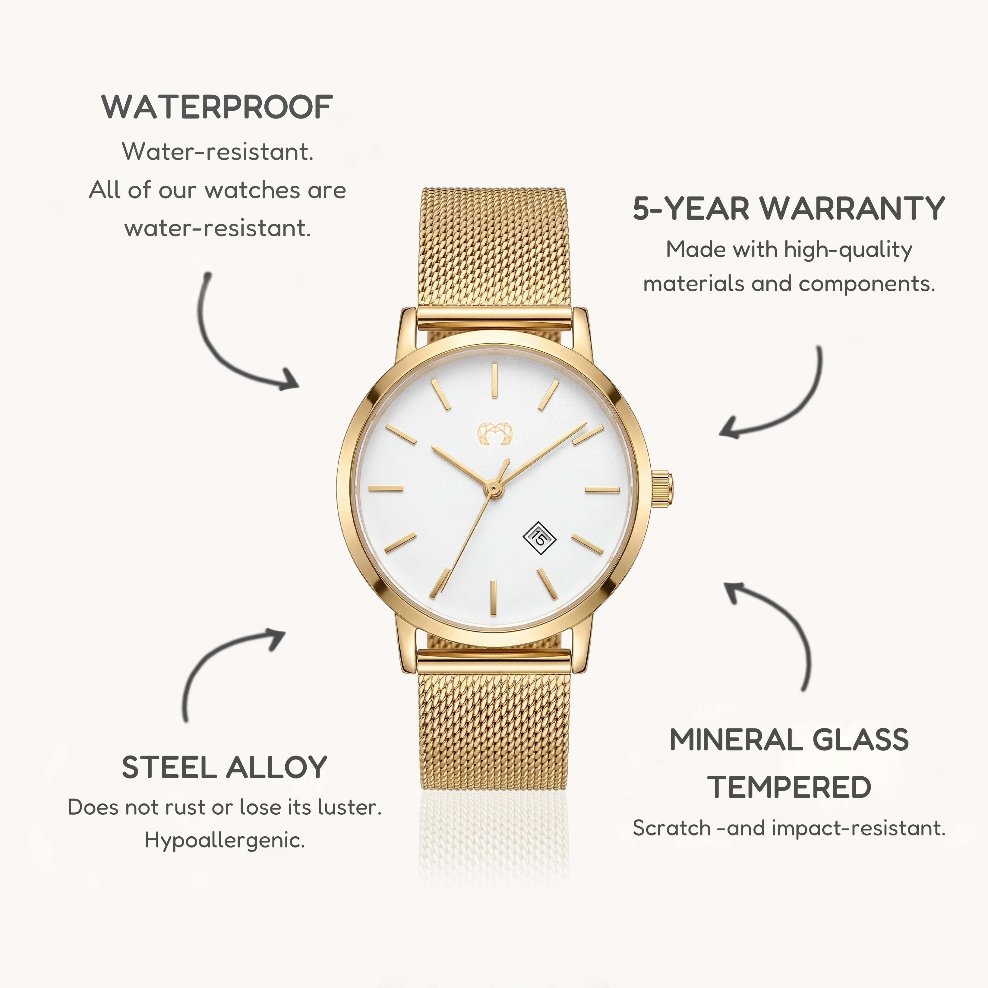 Lumea Jewels Watch ~ GoldWhite