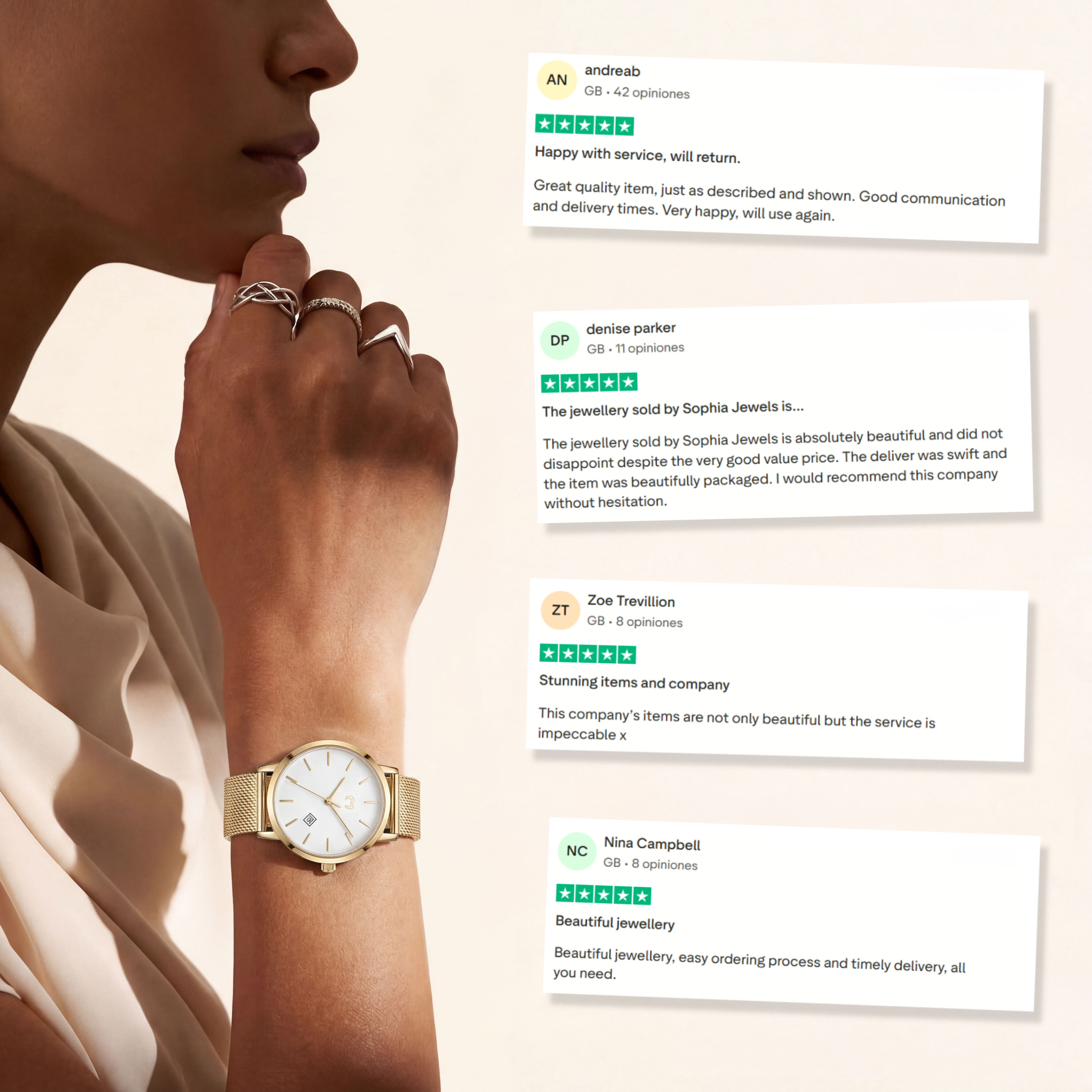 Lumea Jewels Watch ~ GoldWhite
