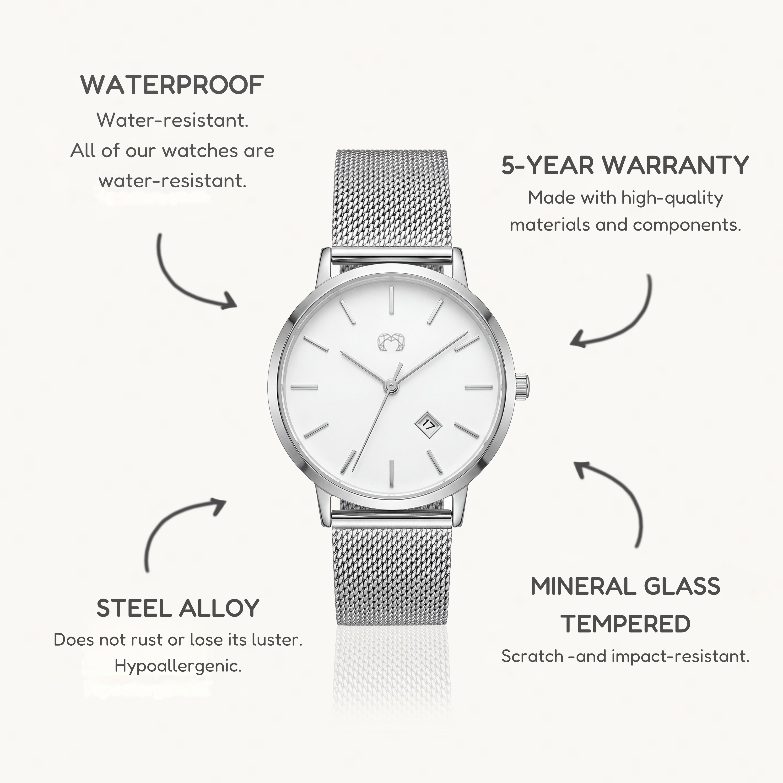 Lumea Jewels Watch ~ SilverWhite
