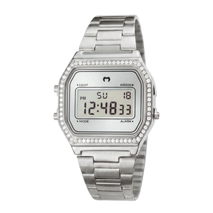 Montre numérique vintage scintillante ~ Argentée