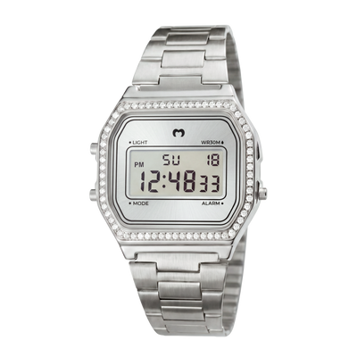 Montre numérique vintage scintillante ~ Argentée