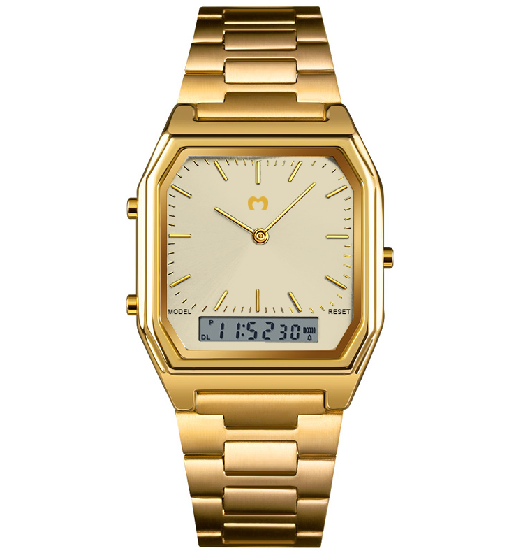 Montre vintage rétro ~ or-beige