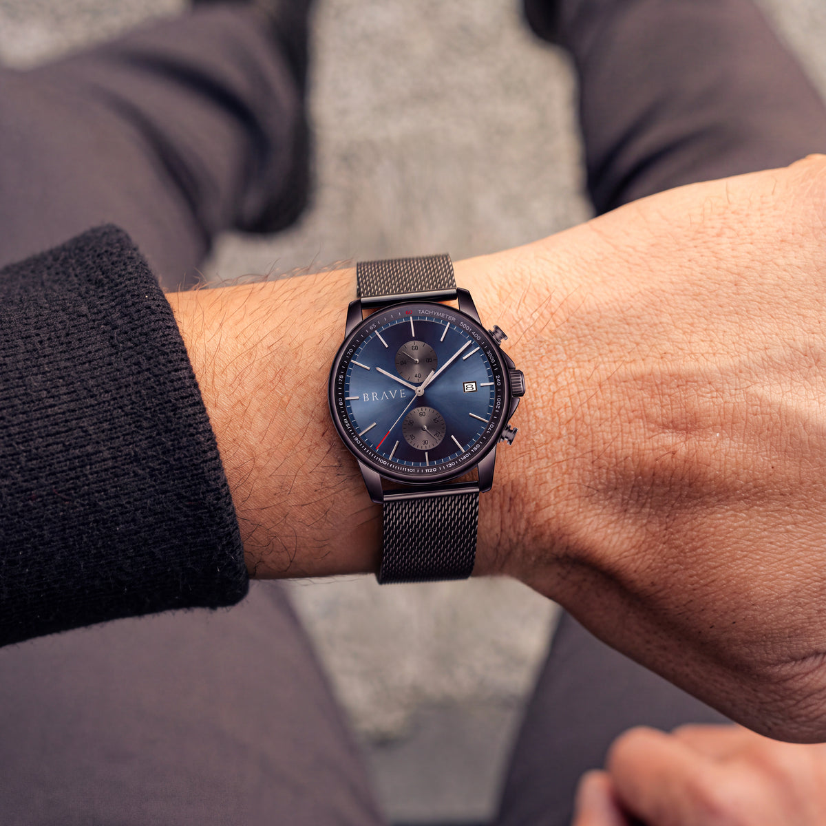 Orologio BRAVE ~ Atlantis Black-Dark Blue