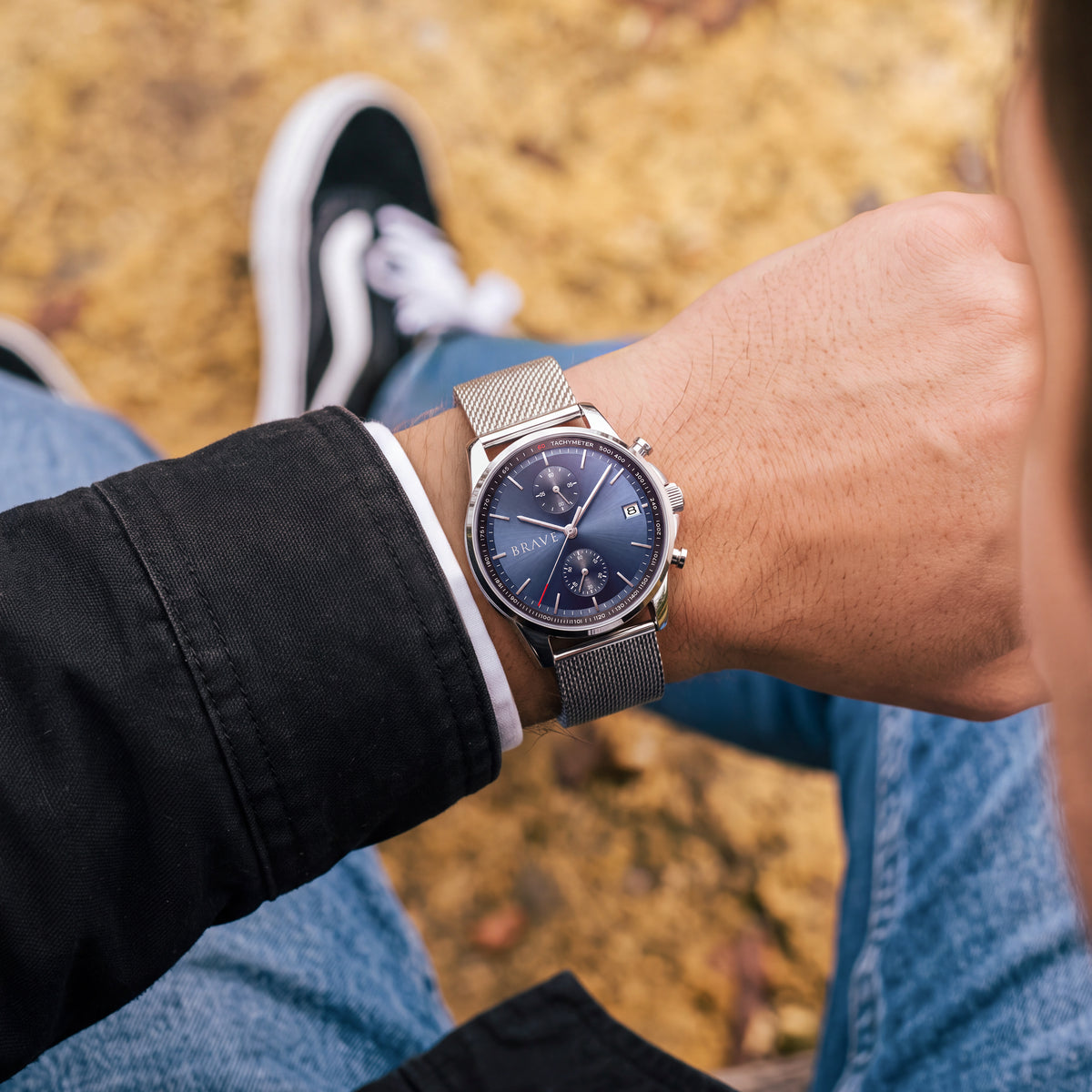 Montre BRAVE ~ Atlantis Silver-Dark Blue