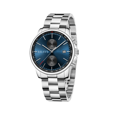 Orologio Monarch ~ Argento-Blu scuro BRAVE