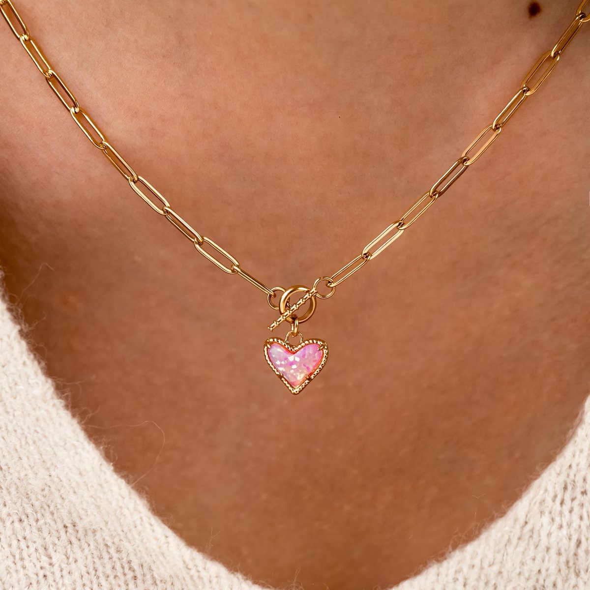 Collar Corazón Ópalo - LePetiteMarie