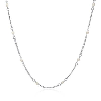 Collier à petites perles blanches