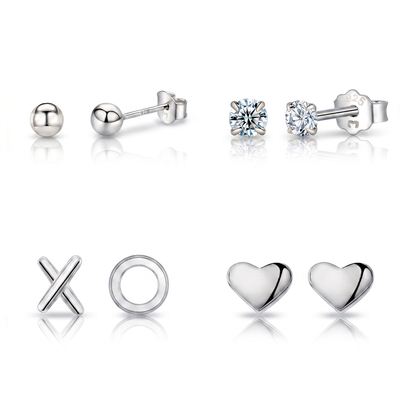 Mini boucles d'oreilles assorties