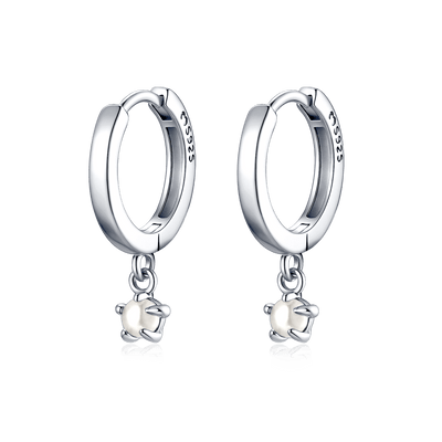 Boucles d'oreilles créoles perle