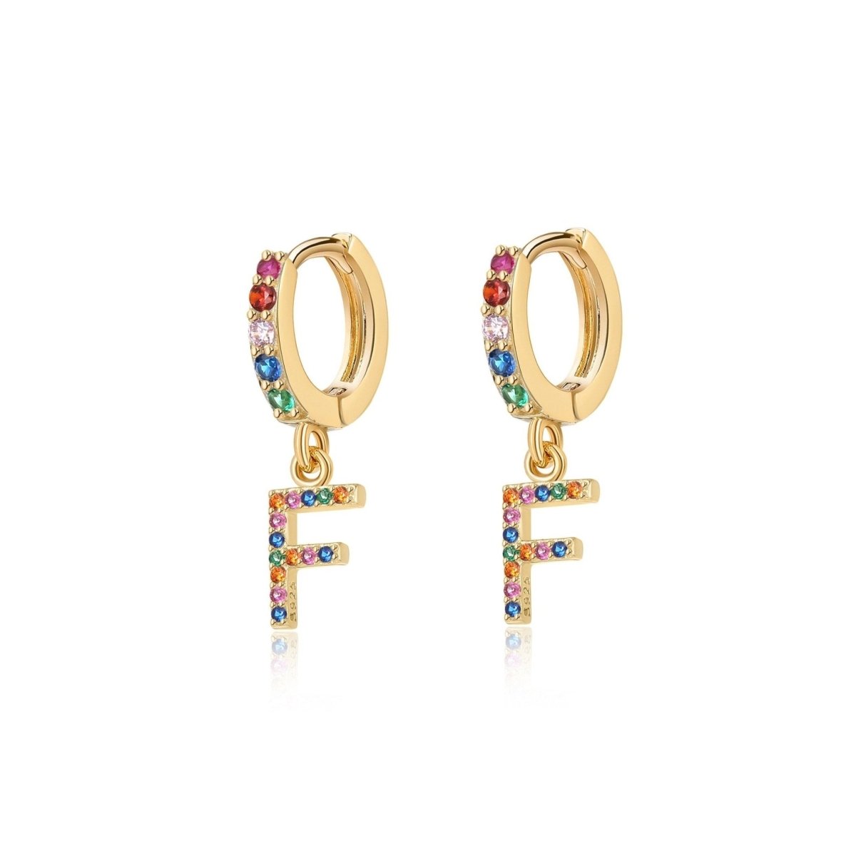 Pendientes Inicial Rainbow - Hoops - LePetiteMarie
