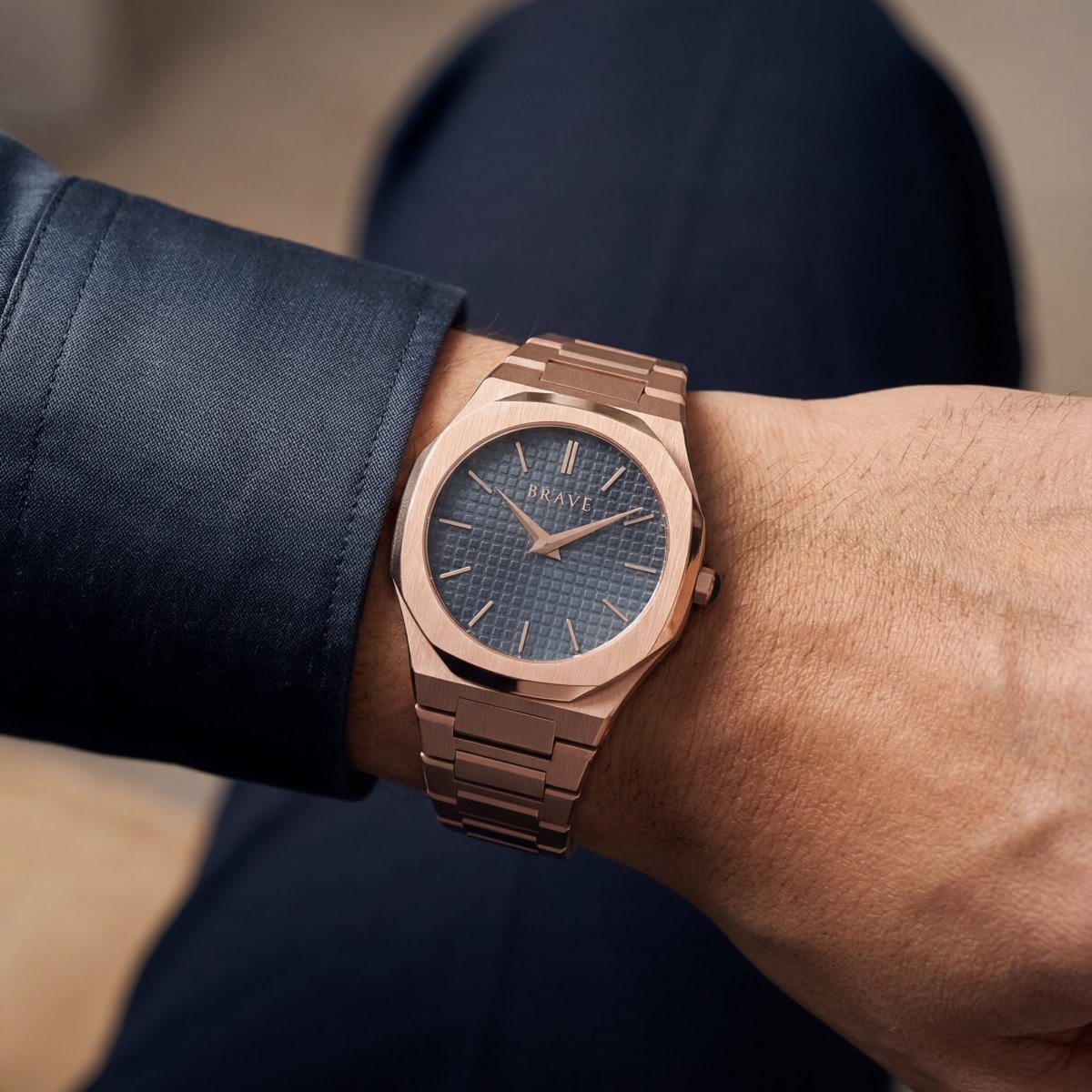 Reloj BRAVE ~ Empire Rose Gold - Blue - LePetiteMarie