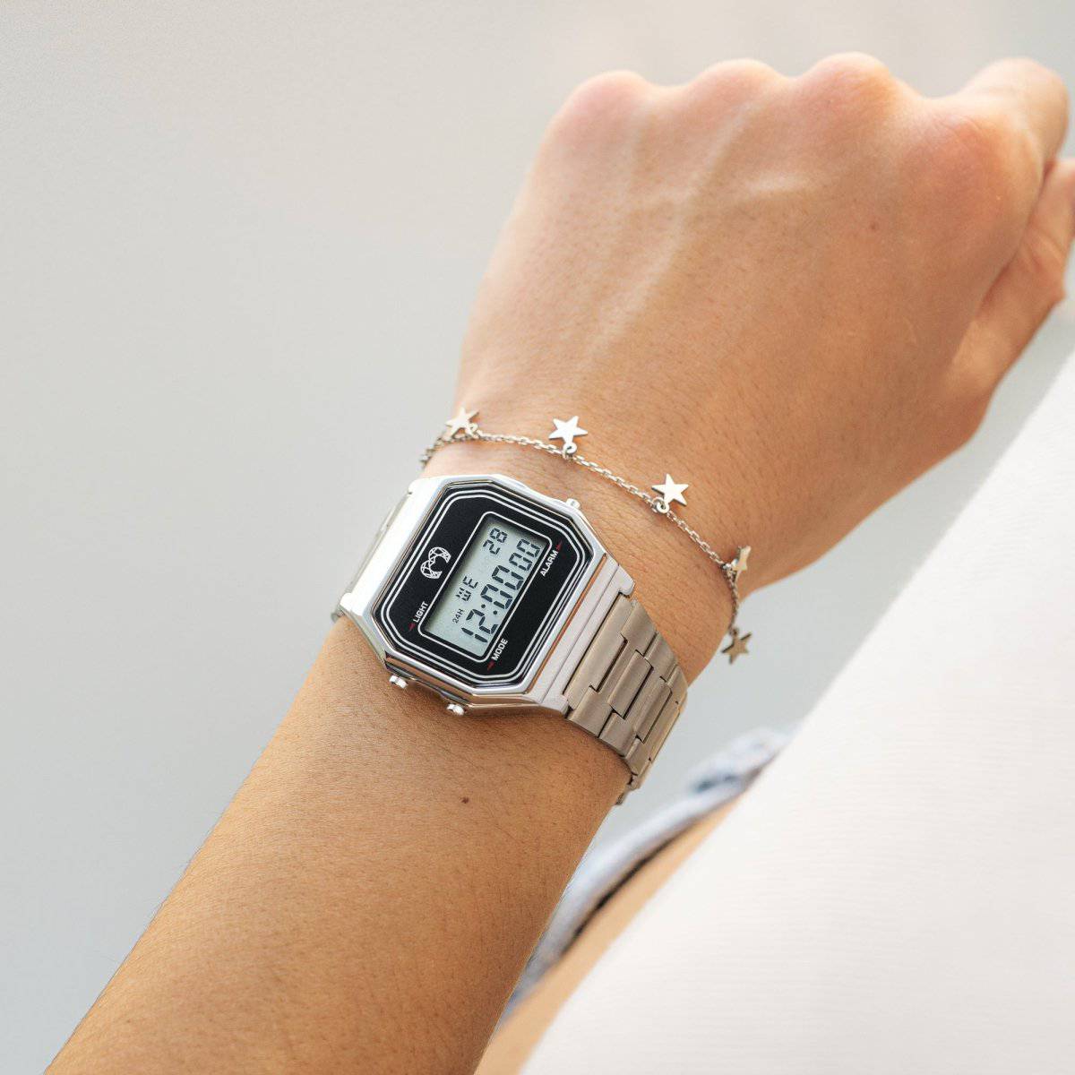 Vintage Digital Watch ~ Silver - SophiaJewels