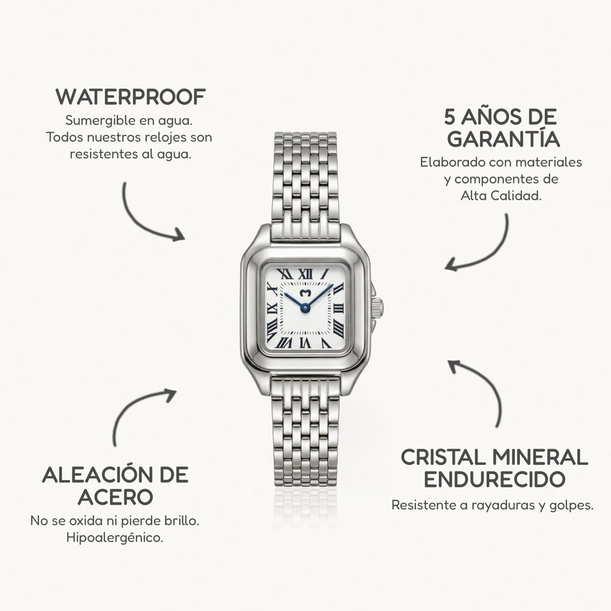 Reloj ~ Europa Silver - White - LePetiteMarie