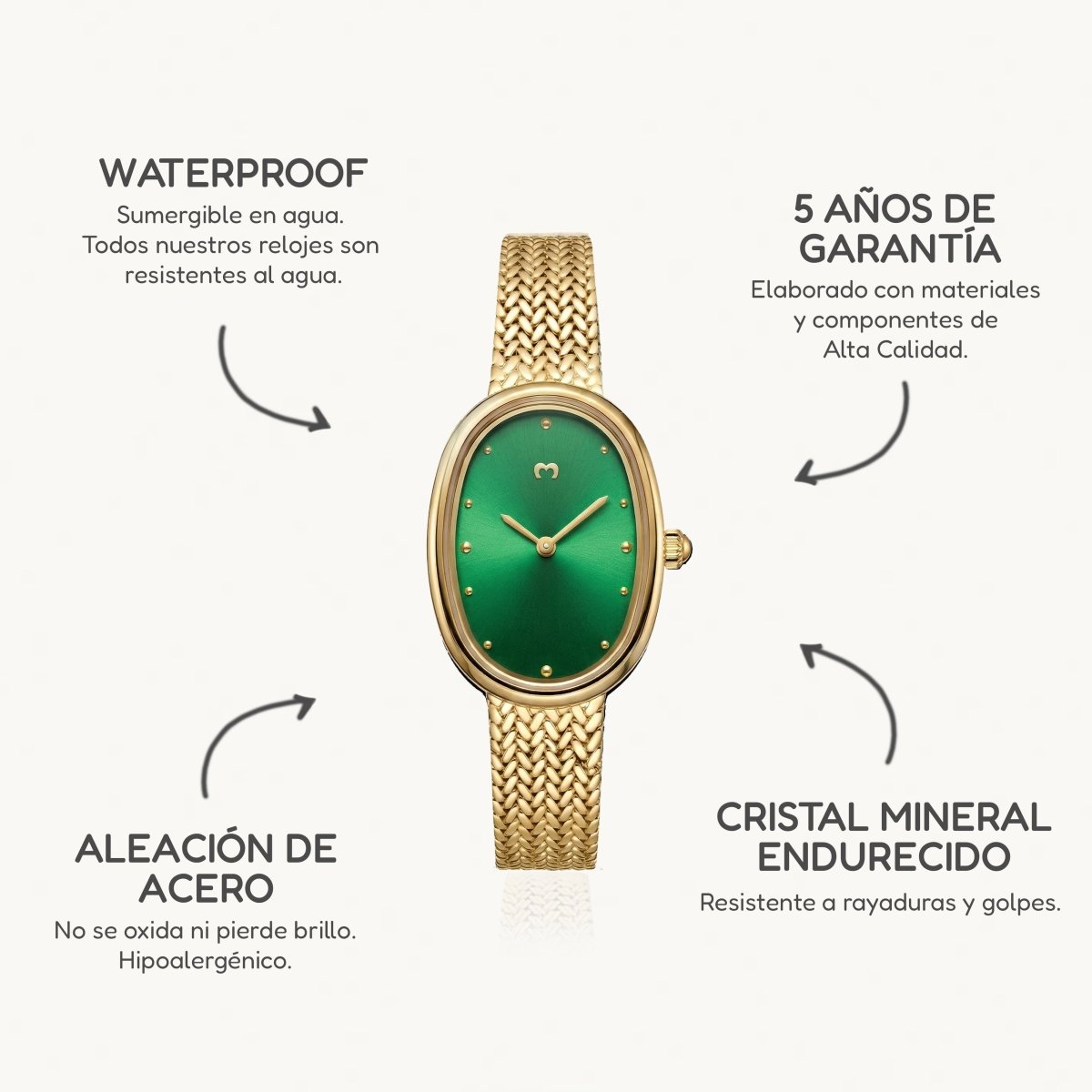 Reloj Vintage Royale ~ GoldGreen - LePetiteMarie