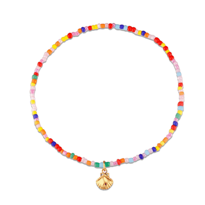 Bracelet de cheville coquillage multicolore