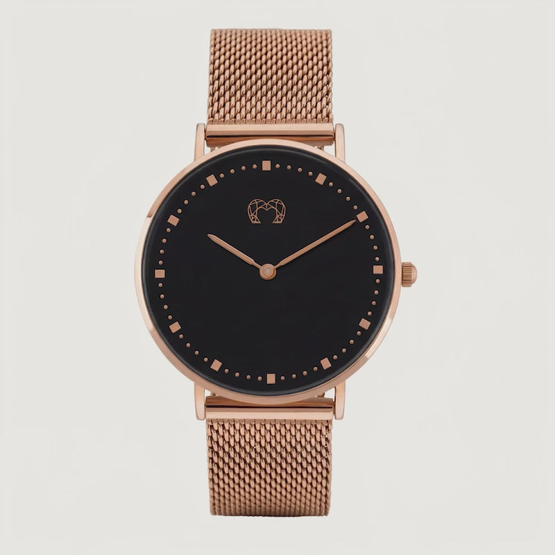 Montre Juliet ~ Or rose et noir