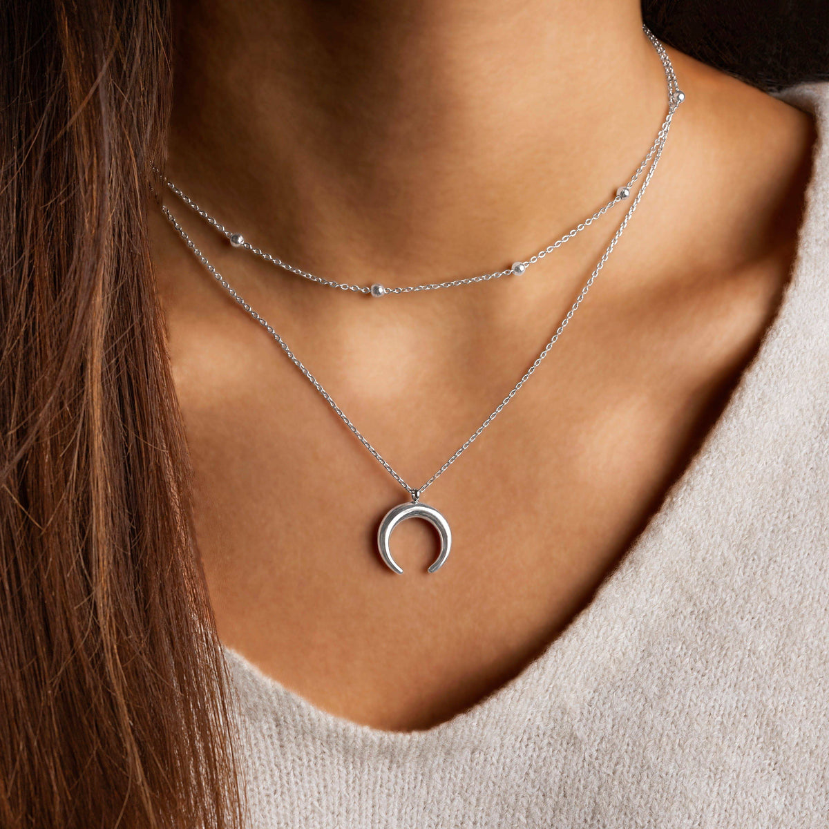 "Half Moon Balls" Necklace - SophiaJewels