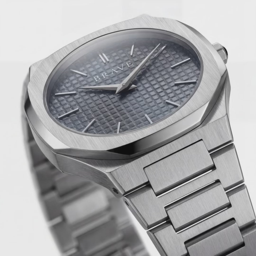 Montre BRAVE ~ Empire Silver-Navy