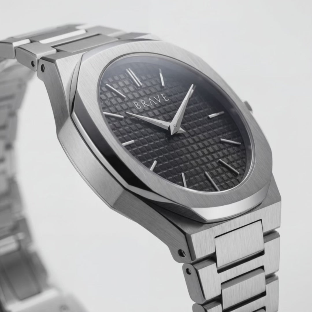 Montre BRAVE ~ Empire Silver-Black