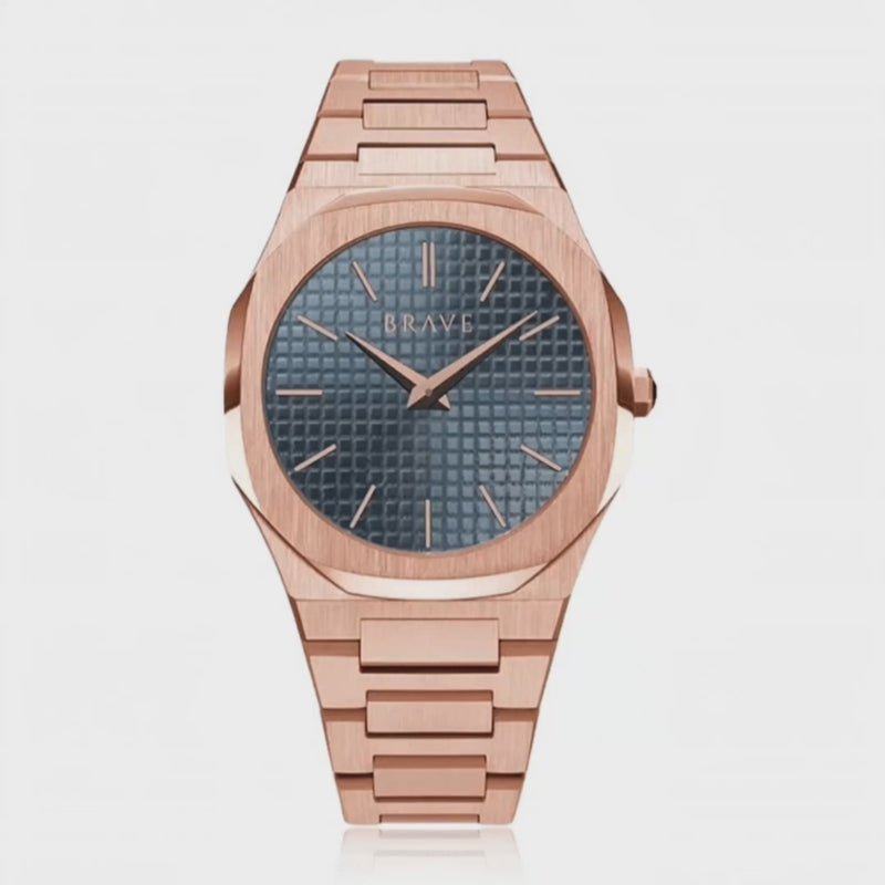 Montre BRAVE ~ Empire Rose Gold-Blue