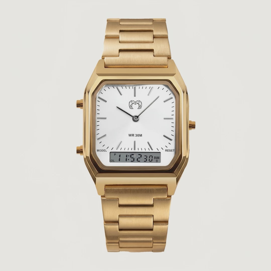 Montre Vintage Retro ~ GoldWhite