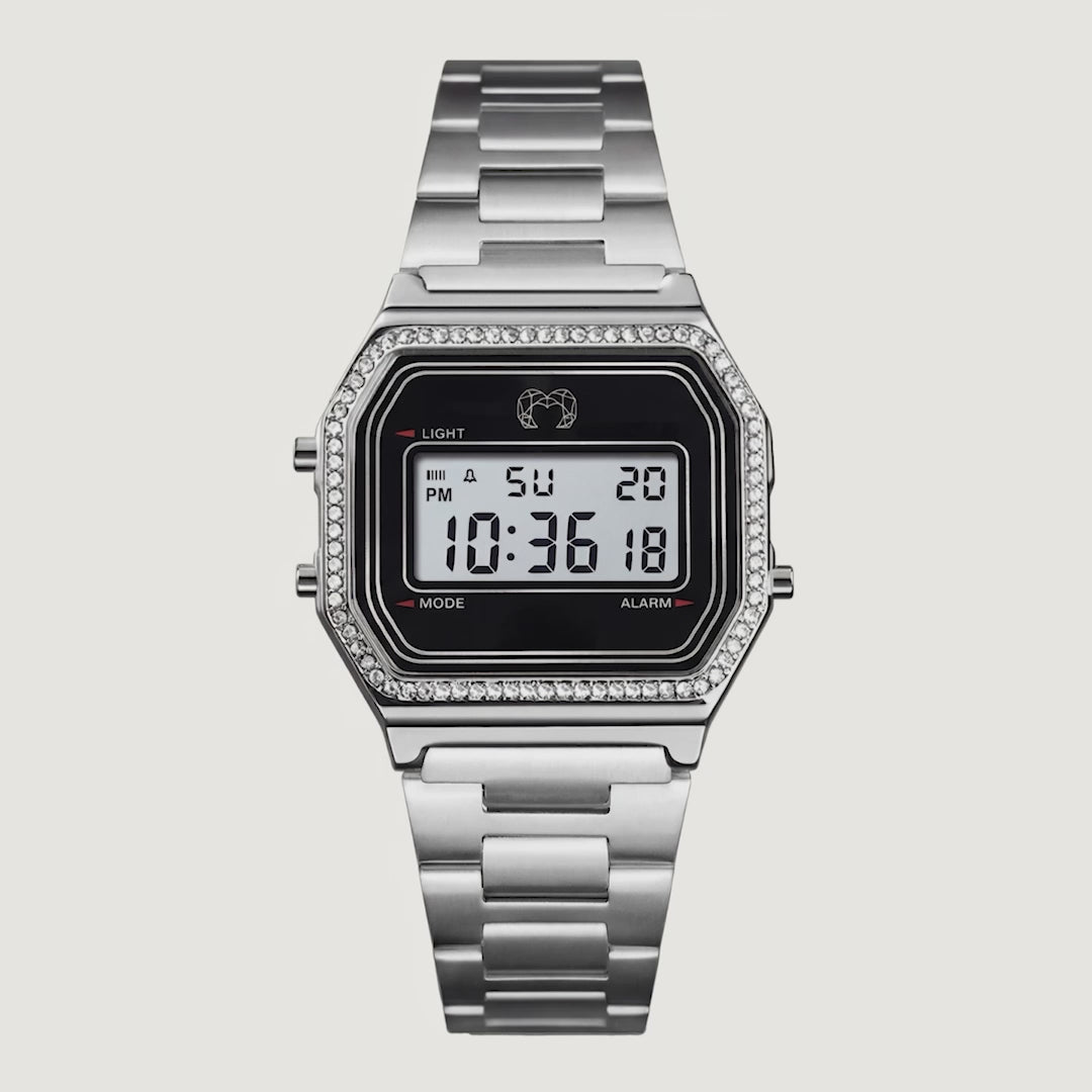 Montre digitale Vintage Brillo ~ Argent