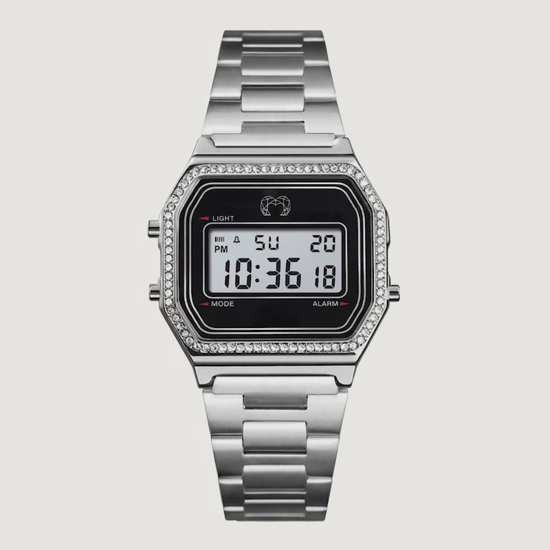 Montre digitale Vintage Brillo ~ Argent