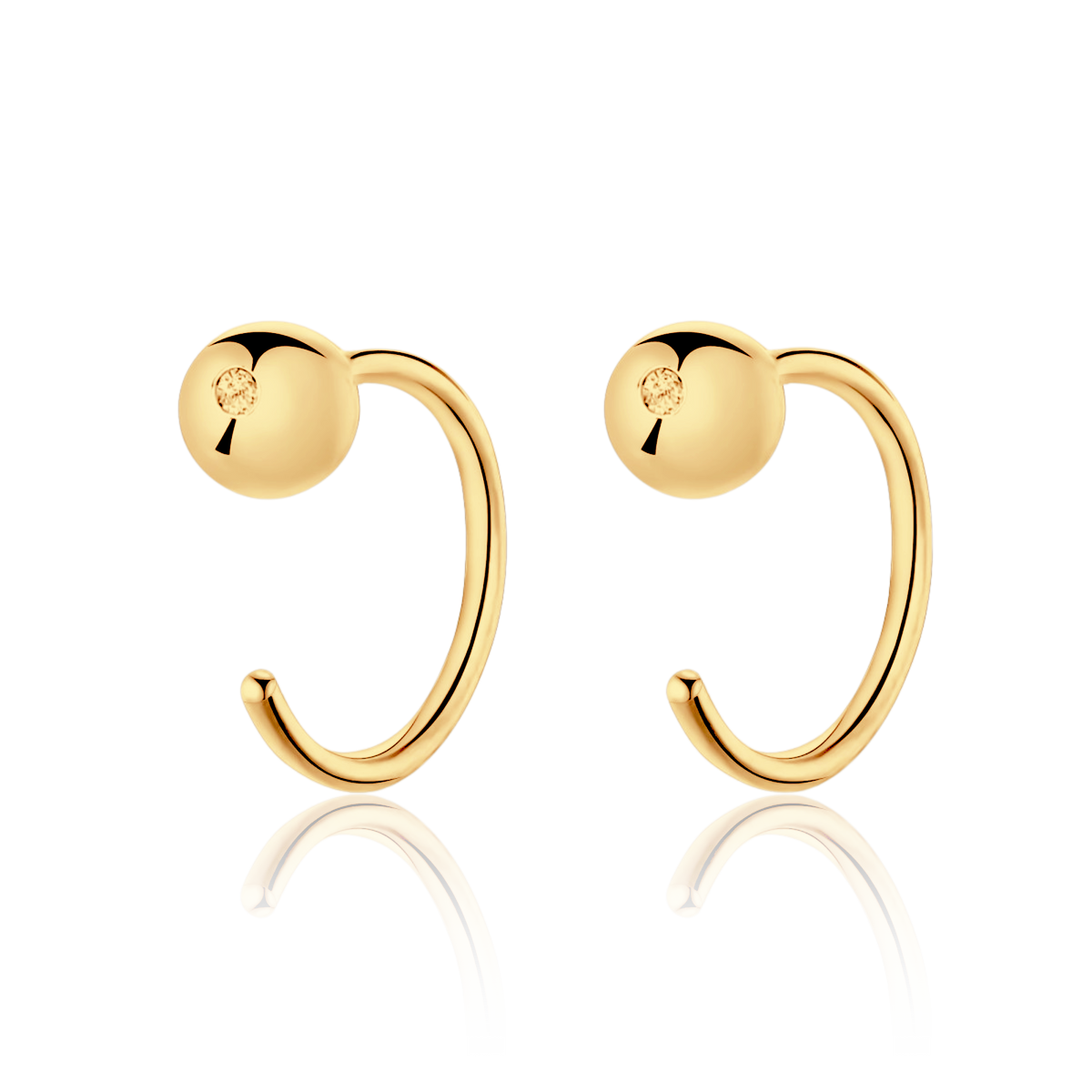 Half Ring Ball Earrings - SophiaJewels