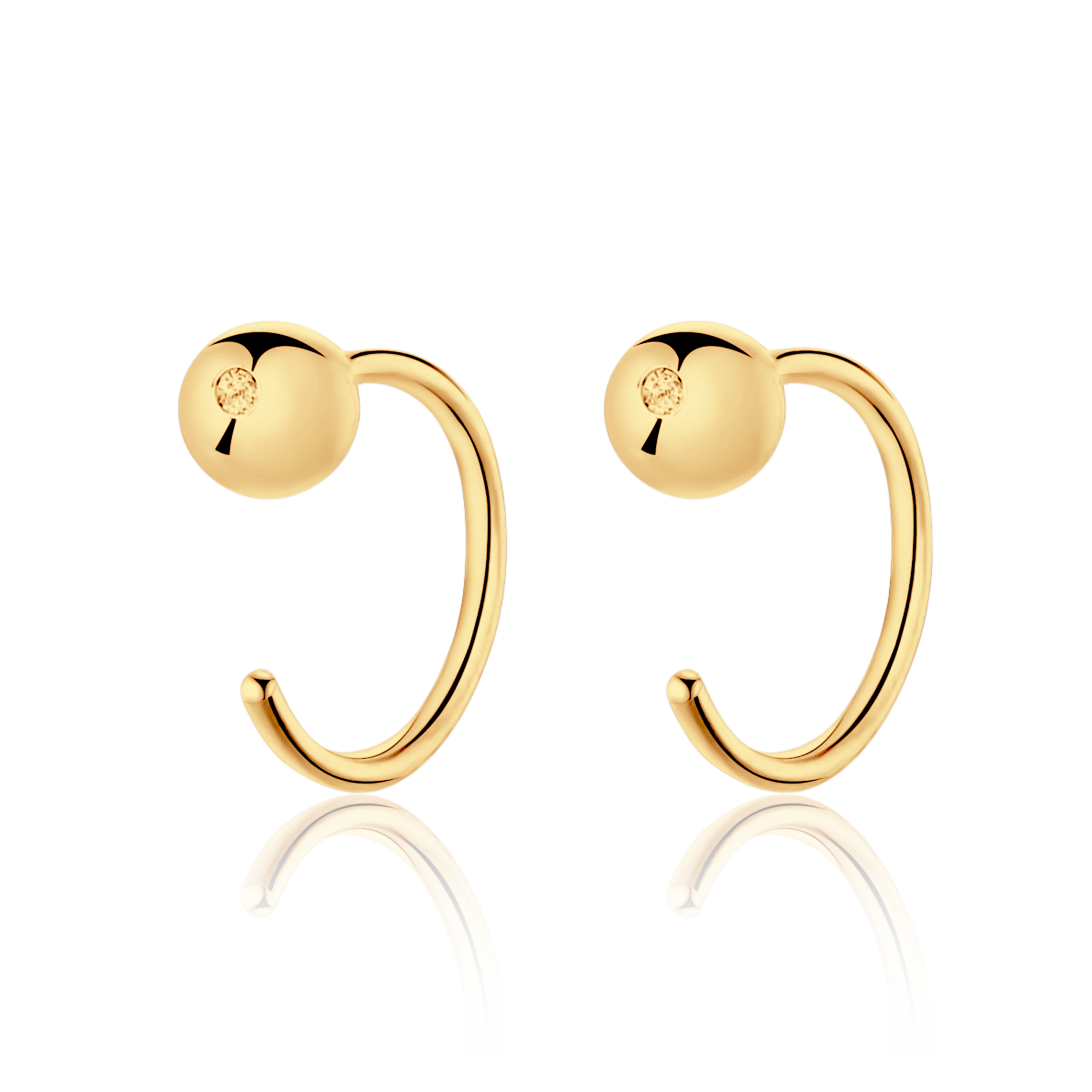 Half Ring Ball Earrings - SophiaJewels