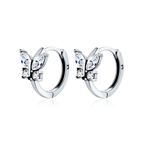 Créoles papillon en cristal