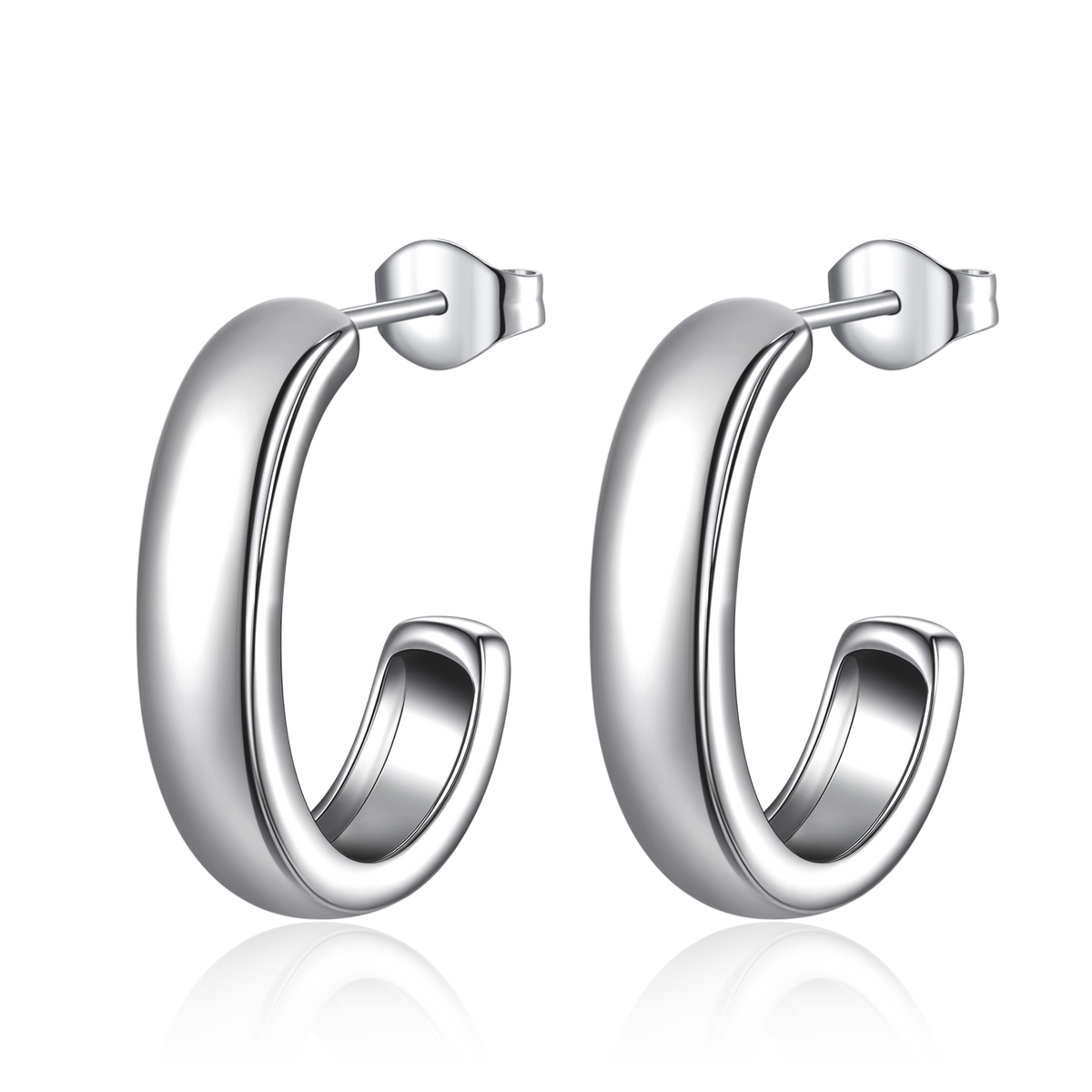Half Ring J Hoop Earrings - SophiaJewels