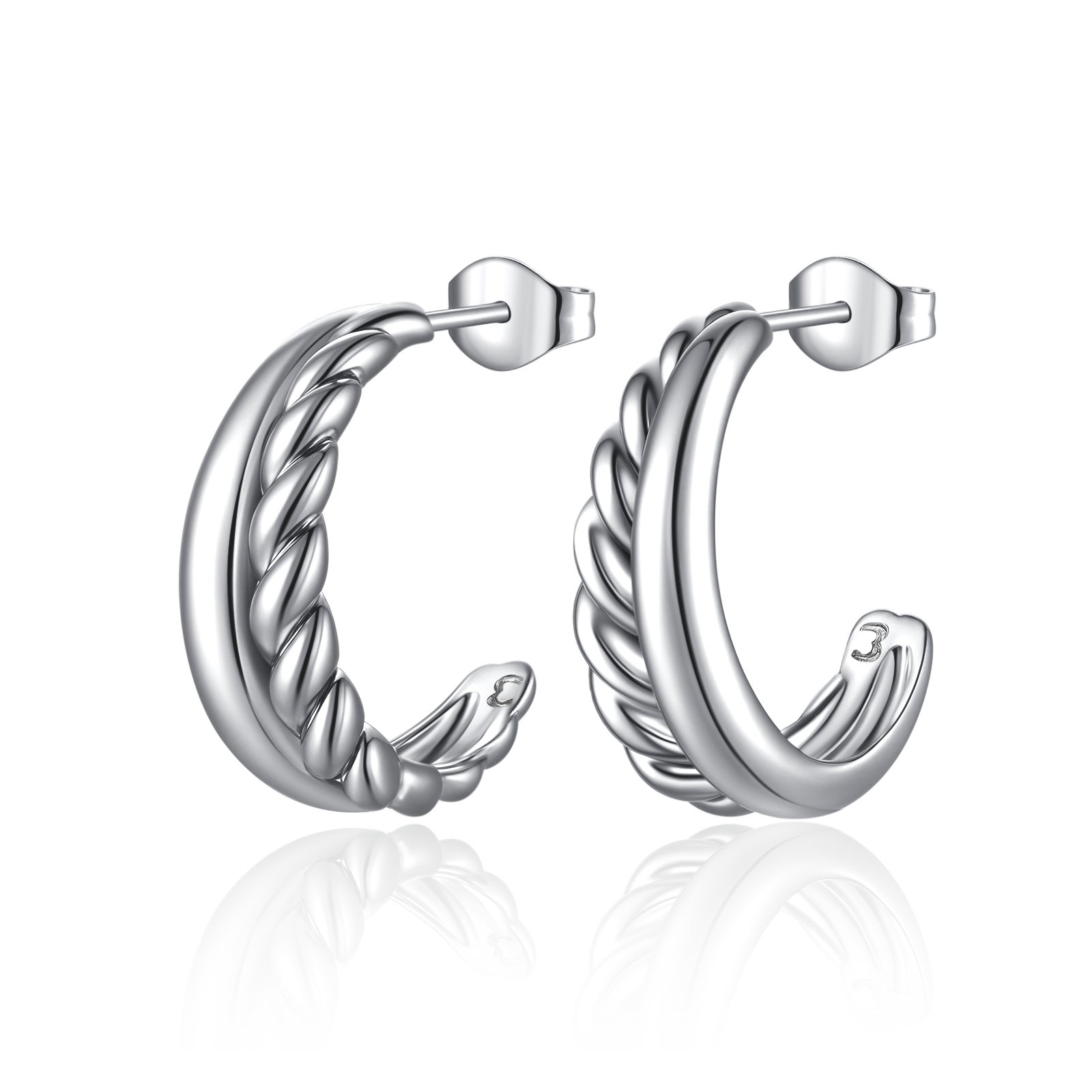 Half Ring Textures Earrings - SophiaJewels