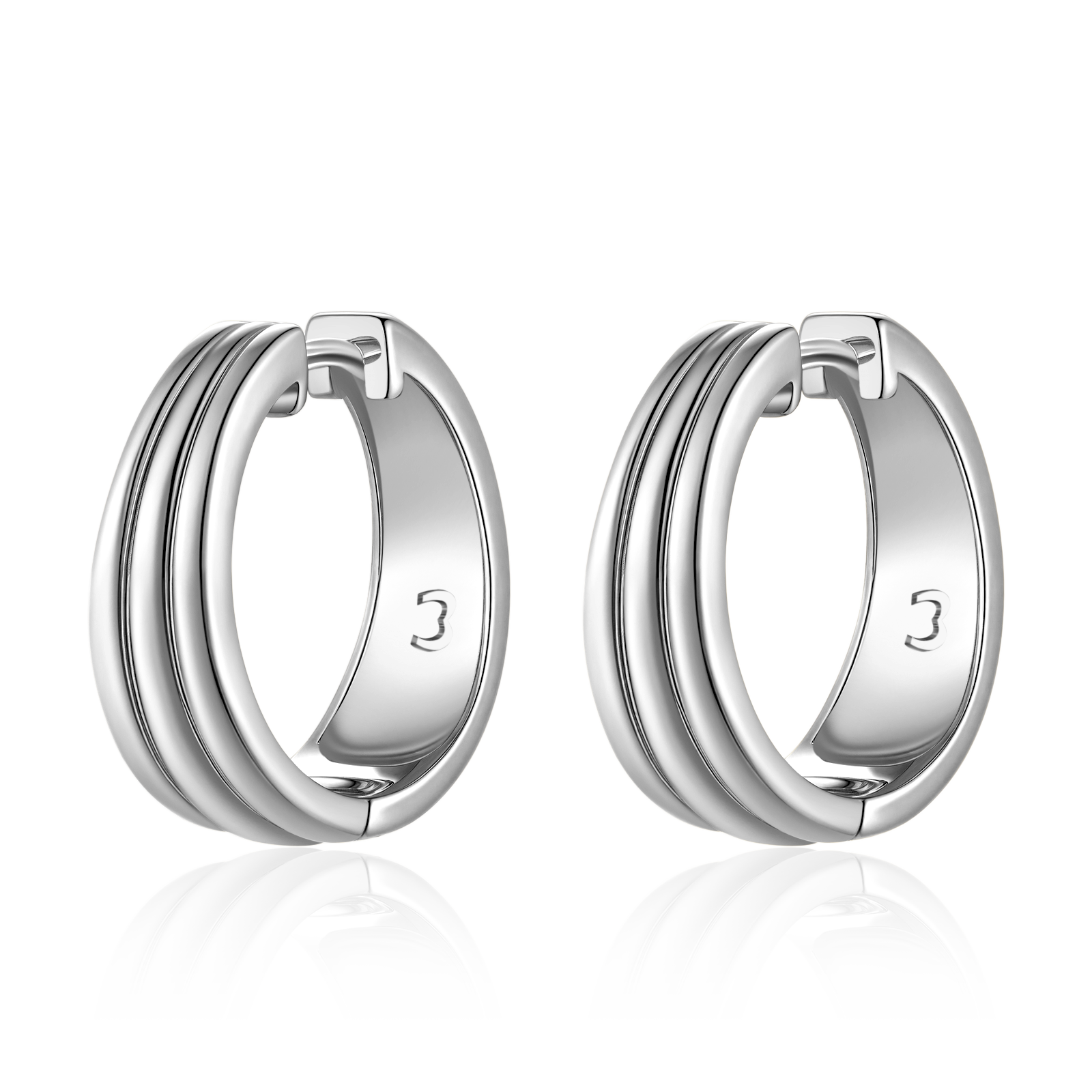 Ribbed Hoop Earrings - SophiaJewels