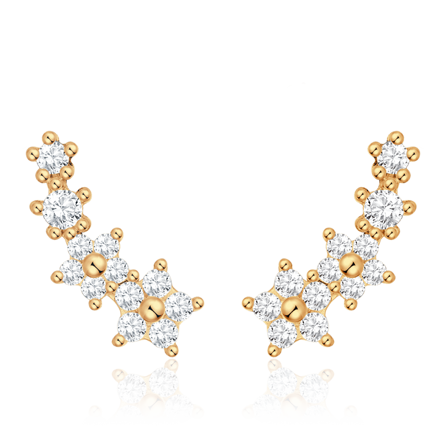 Boucles d'oreilles fleurs blanches