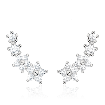 Boucles d'oreilles fleurs blanches