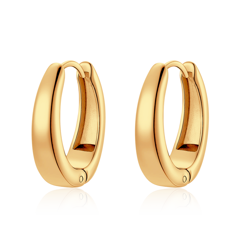 Oval-Shaped Hoop Earrings