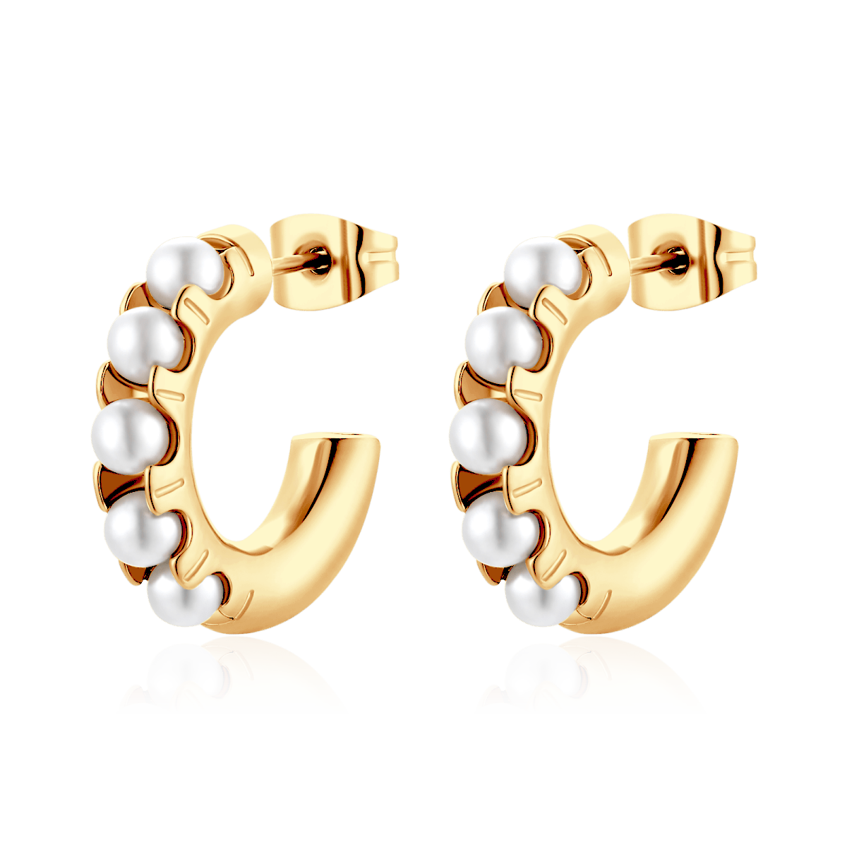 Boucles d’oreilles demi-créoles nacrées