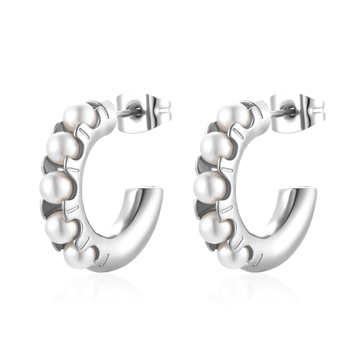 Boucles d’oreilles demi-créoles nacrées