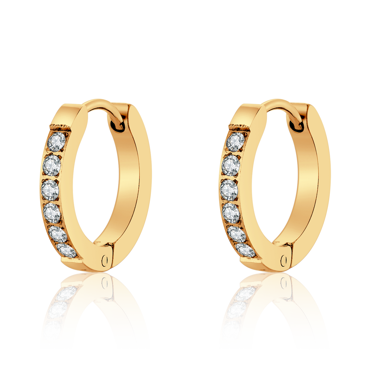 White Zirconia Hoop Earrings