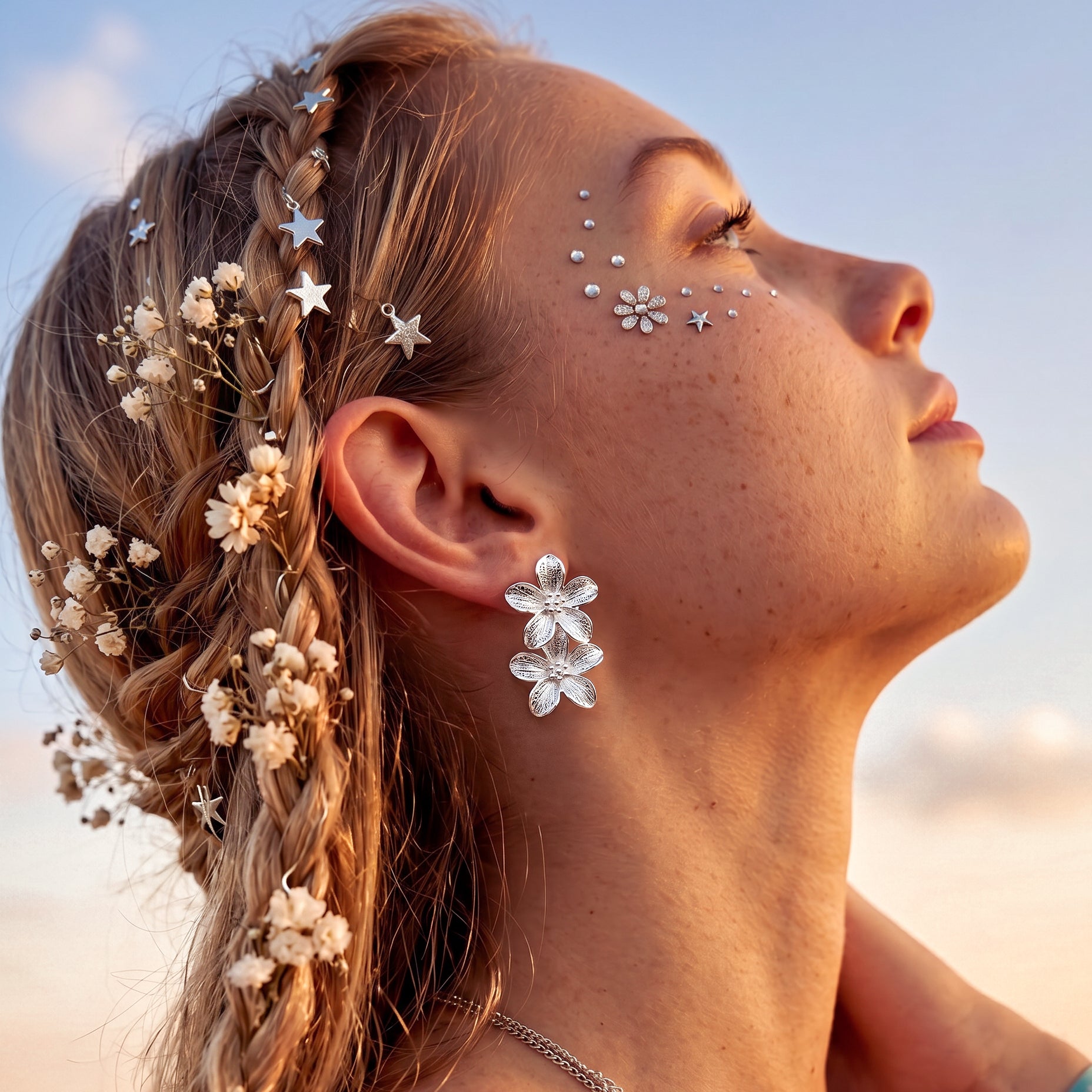 Ohrringe mit fünf Blütenblättern