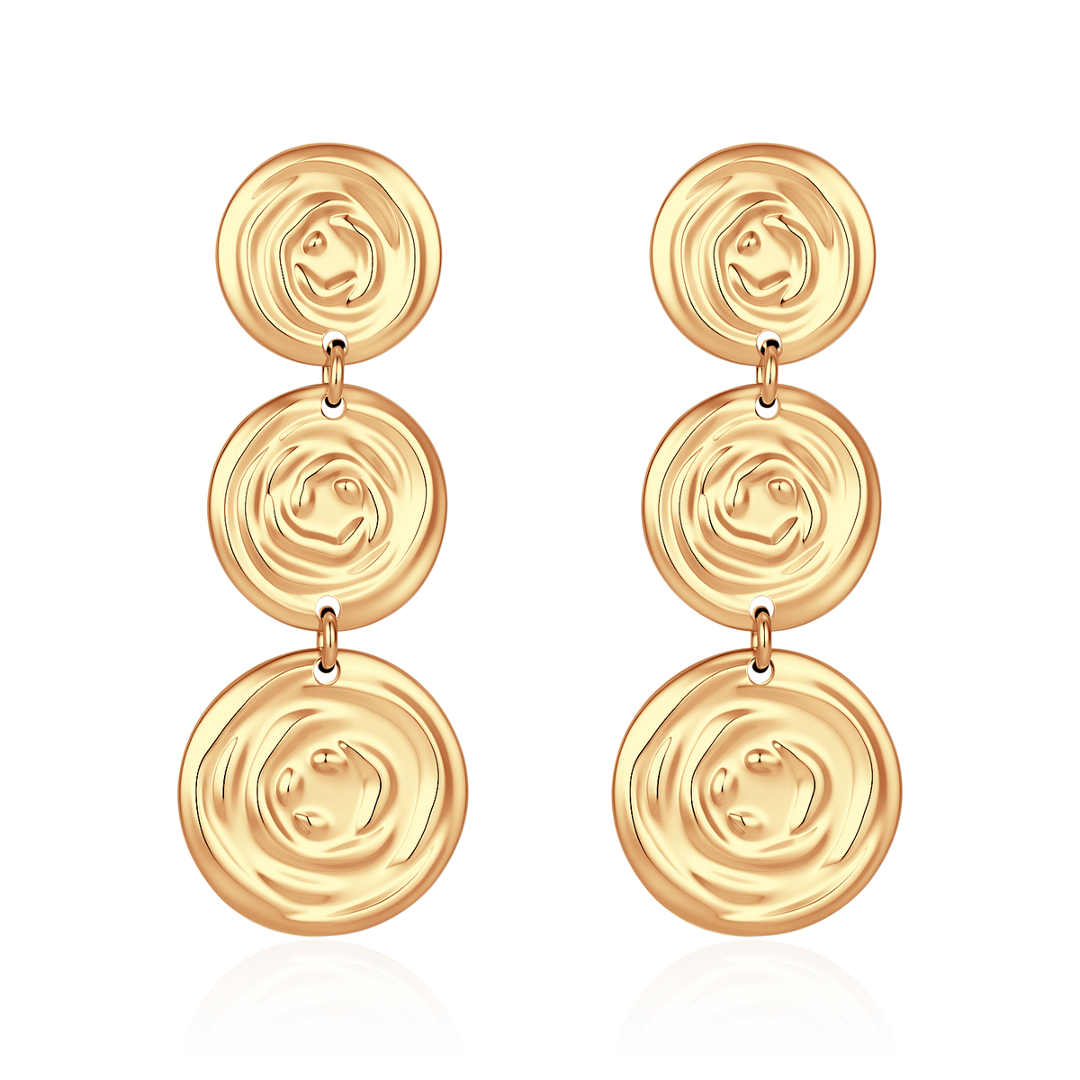 Boucles d'oreilles disques spirales