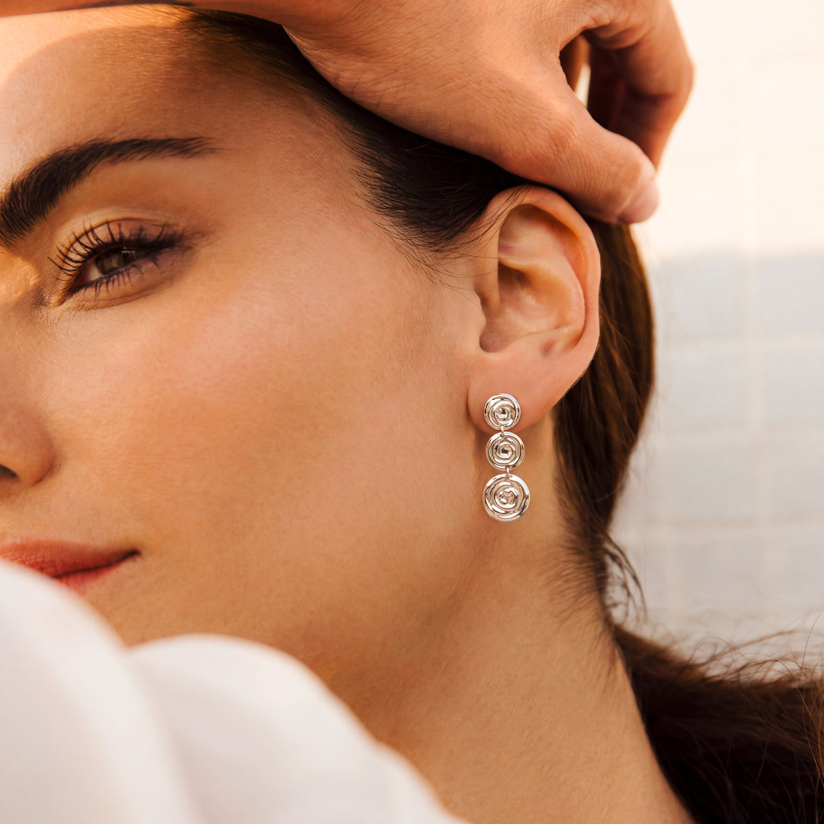 Boucles d'oreilles disques spirales