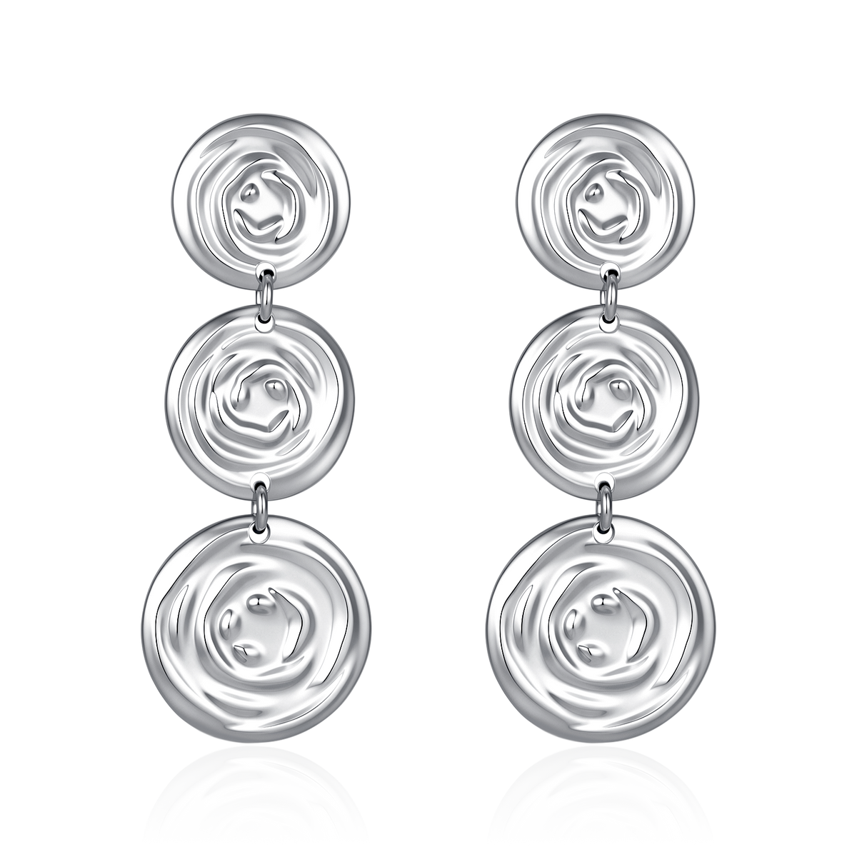 Boucles d'oreilles disques spirales